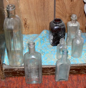digging bottles from the ground