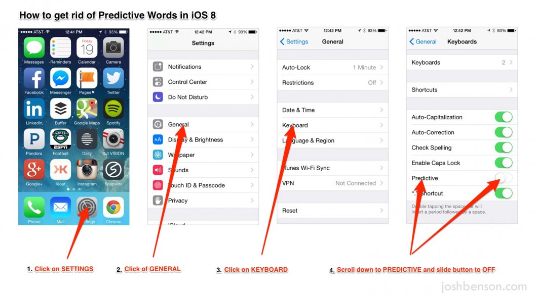 How to get rid of recommended words in iOS 8