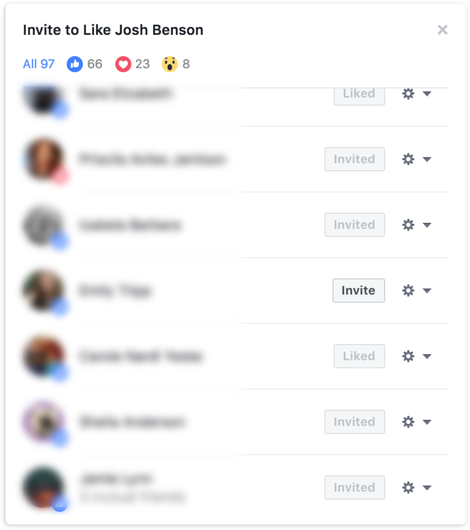 FB page invite block